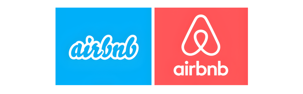 Airbnb before and after rebrand
